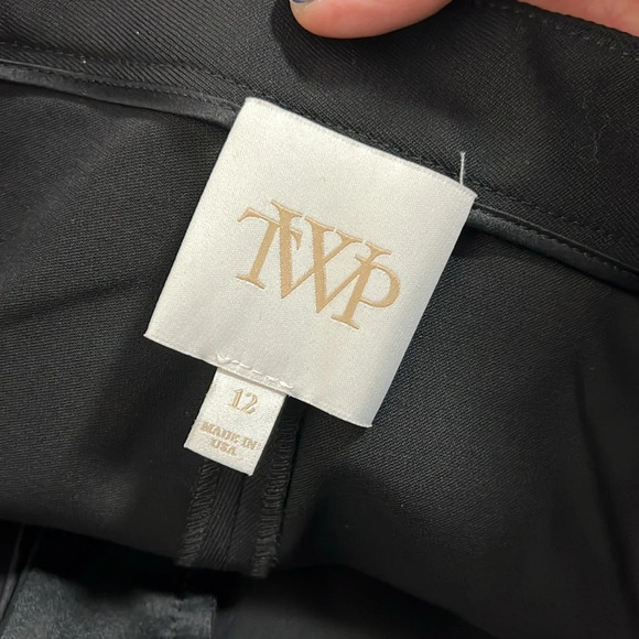 TWP Friday Night Black Wool Twill Tux Stripe Pant Size 12 - Picture 9 of 14